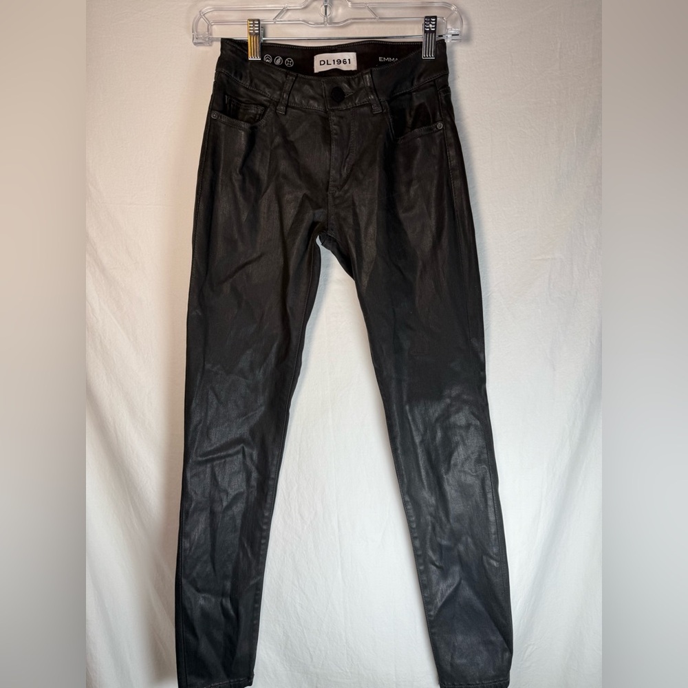 DL1961 Jet Black Leather Trousers
